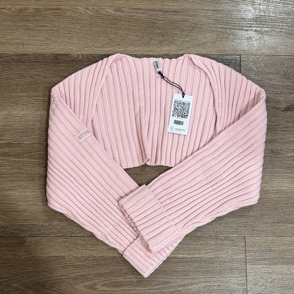 Pink Ribbed Women's Sweater - Picture 2 of 6